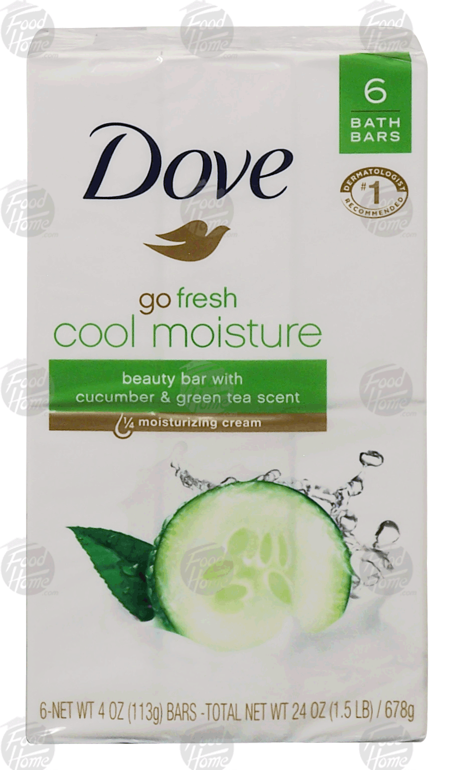 Dove go fresh cool moisture; beauty bar with cucumber & green tea scent, 1/4 moisturizing cream Full-Size Picture